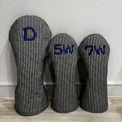ゴルフヘッドカバー　ウッド用3点　ハンドメイド