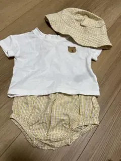 ほぼ未使用】GAPベビーチェック柄セットアップ（帽子付き）