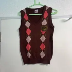 kissmark Golf レディース　アーガイル Vネックベスト M