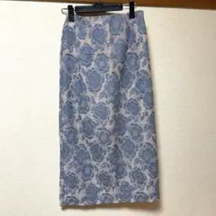 PALPAL 花柄タイトスカート S ブルー