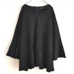 PISANO ピサーノ ブラウス LL 黒 上品 シンプル ゆったり 大きめ