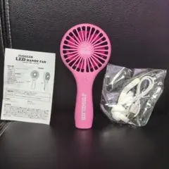 ジャグラー　LEDハンディファン　ピンク(箱なし、中身のみ発送)　１点①