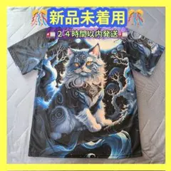猫Tシャツ グラフィックプリント M