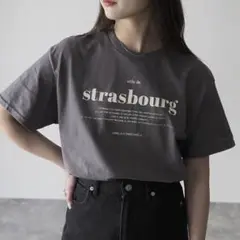 GILDAN strasbourgプリントTシャツ　グレー　M