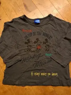 ミッキーマウス 長袖Tシャツ 100cm以上 ダークグレー
