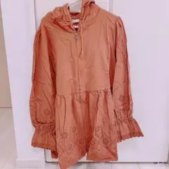 [美品]axes femme アイレットレースブルゾン　オレンジ