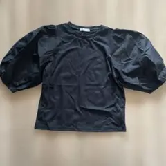 新品！グリーンパークスショコラフィネローブバルーンスリーブ 黒 コットンTシャツ