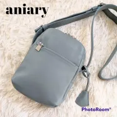 ✨極美品 アニアリ ショルダーバッグ サコッシュ シュリンクレザー ペールブルー