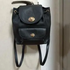 COACH コーチ リュック Wターンロック 巾着型 レディース ブラック