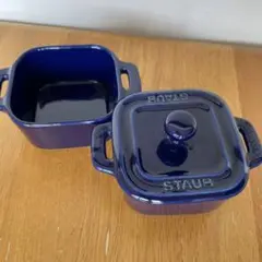 STAUB ストウブ スクエア ココット ブルー