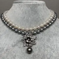 あこや真珠ネックレス(ホワイト) あこや真珠ネックレス(グレーシルバー)黒蝶真珠