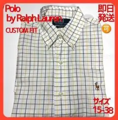 美品　Polo ラルフローレン カスタムフィット メンズ 半袖シャツ 15-38