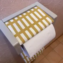 3029【2点100円、3点200円引き】フレンチ格子柄トイレットペーパーカバー
