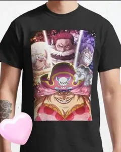 貴重な商品！ワンピース アニメプリント Tシャツ ブラック 半袖
