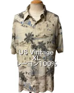美品 USA ビンテージ トランプ アロハ シャツ XL レーヨン xpv