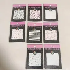 3Dラバーネイルシール8パックセット
