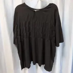 ブラック ギャザー入り チュニック 3L