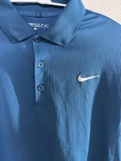 Nike ストライプポロシャツ 青 L
