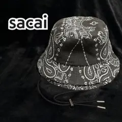 sacai サカイ ロゴ バケットハット バケハ ダブルブリム 23AW 新品 買い保障できる サカイ sacai ロゴ 23AW ダブルブリム バケハ