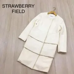 STRAWBERRY FIELDS ストロベリーフィールズ アンゴラ コート 白