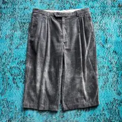80s 90s FRANCE 2-tuck corduroy shorts