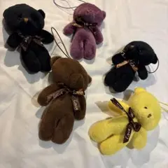 カラフルプラッシュベアキーチェーンセット