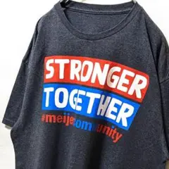 ストロンガートゥゲザー マイヤーコミュニティ ロゴ Tシャツ グレー灰色古着
