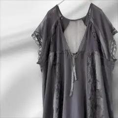 GRAY MAGIC　黒レース　チュニック　シアー　ノースリーブ　サイズ2