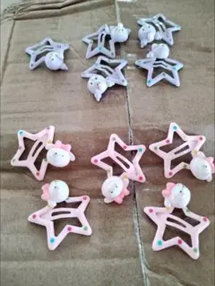 星型キャラクター付きヘアクリップセット