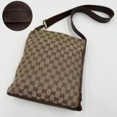 ✨格安✨GUCCI ショルダーバッグ 肩掛け GG キャンバス レザー スクエア