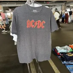 【公式】 AC/DC エーシーディーシー ビッグロゴ バンドTシャツ L グレー