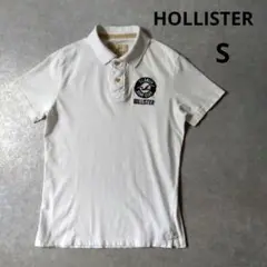 HOLLISTER　刺繍ロゴ　ポロシャツ　Sサイズ　ホワイト　ホリスター