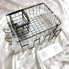 おまけ付き❤️水切りラック 水切りかご 乾燥 皿立て 箸収納 ブラック
