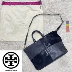 【美品】トリーバーチ 2way ナタリー ショルダーバッグ レザー×スエード