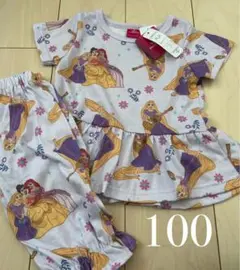 新品 ディズニー プリンセス ラプンツェル 半袖半ズボン パジャマ 100