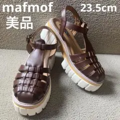 ❣️美品23.5cm mafmof厚底グルカサンダルブラウンアンクルストラップ