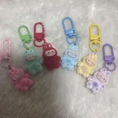ミルキカラフルラブブミニストラップ6個