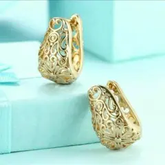 ピアス ゴールド 金 S925 透かし お洒落 アレルギー対応 シルバー 14K