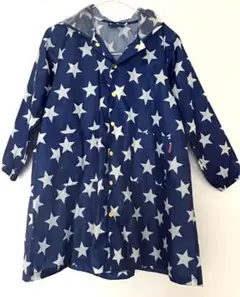 レインコート　キッズ　⭐︎星柄　Lサイズ　収納ポーチ付き　雨具　通学　男女兼用