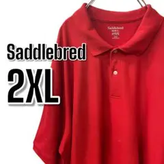 【530】USA古着 ポロシャツ Saddlebred オーバーサイズ　赤