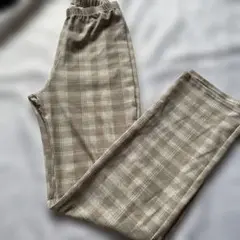 お値下げ中⭐️自彊術　ベージュ系チェック Lサイズ パンツ