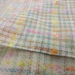 リントンツイード　ファンシー生地　70cm×50cm　ピンク　インポート製