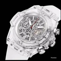 KIMSDUN 正規品 ラバーベルト スケルトンウォッチ メンズ 腕時計