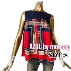 ⭐️A1207⭐️ AZUL ♥ サテン カットソー スカーフ柄 タンクトップ