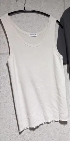 Deuxieme Classe Li/Si RIB タンクトップ　ホワイト　白