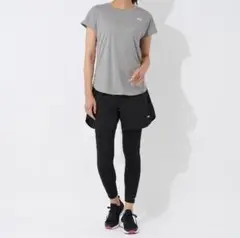 3L　黒×グレー 新品FILA 半袖Tシャツレギンス ショートパンツ3点セット