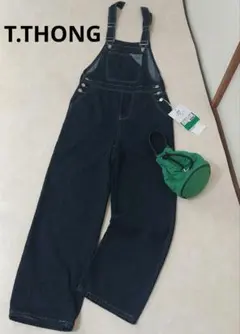 新品タグ付　T.THONG　柔らかデニム　オーバーオール　S　送料込み
