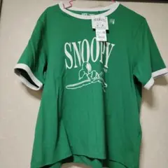 UNIQLO。PEANUTS スヌーピー Tシャツ XXL グリーン