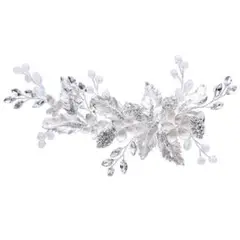 ブライダル ヘッドドレス ウェディング ヘアアクセサリー ホワイト 髪飾 結婚式