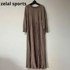 zelal sports チャコールグレー　ロングワンピース　切替